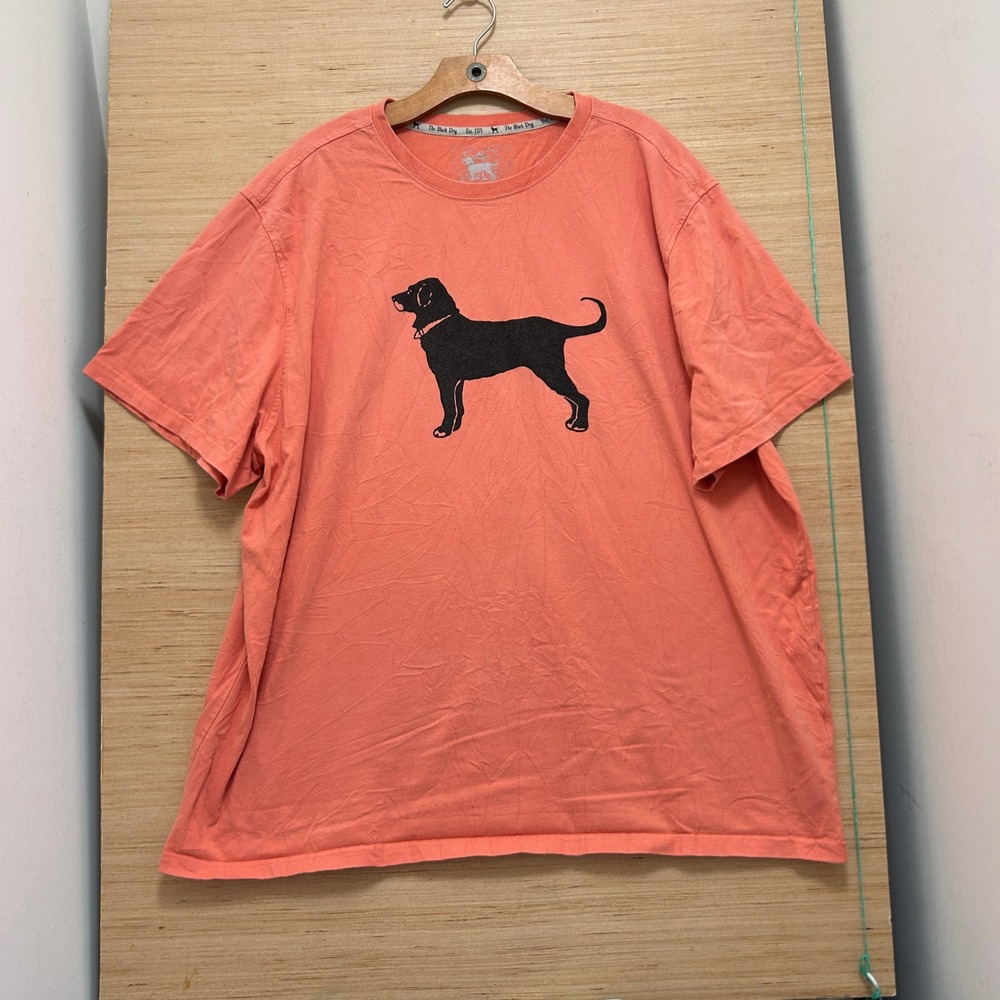 The Black Dog 2023 Graphic T-Shirt Mens 3XL Coral Orange Short Sleeve Lab Logo